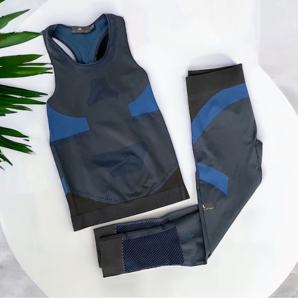 Adidas Stella McCartney Set performance mesh inset leggings & tank Small Medium - Picture 1 of 12